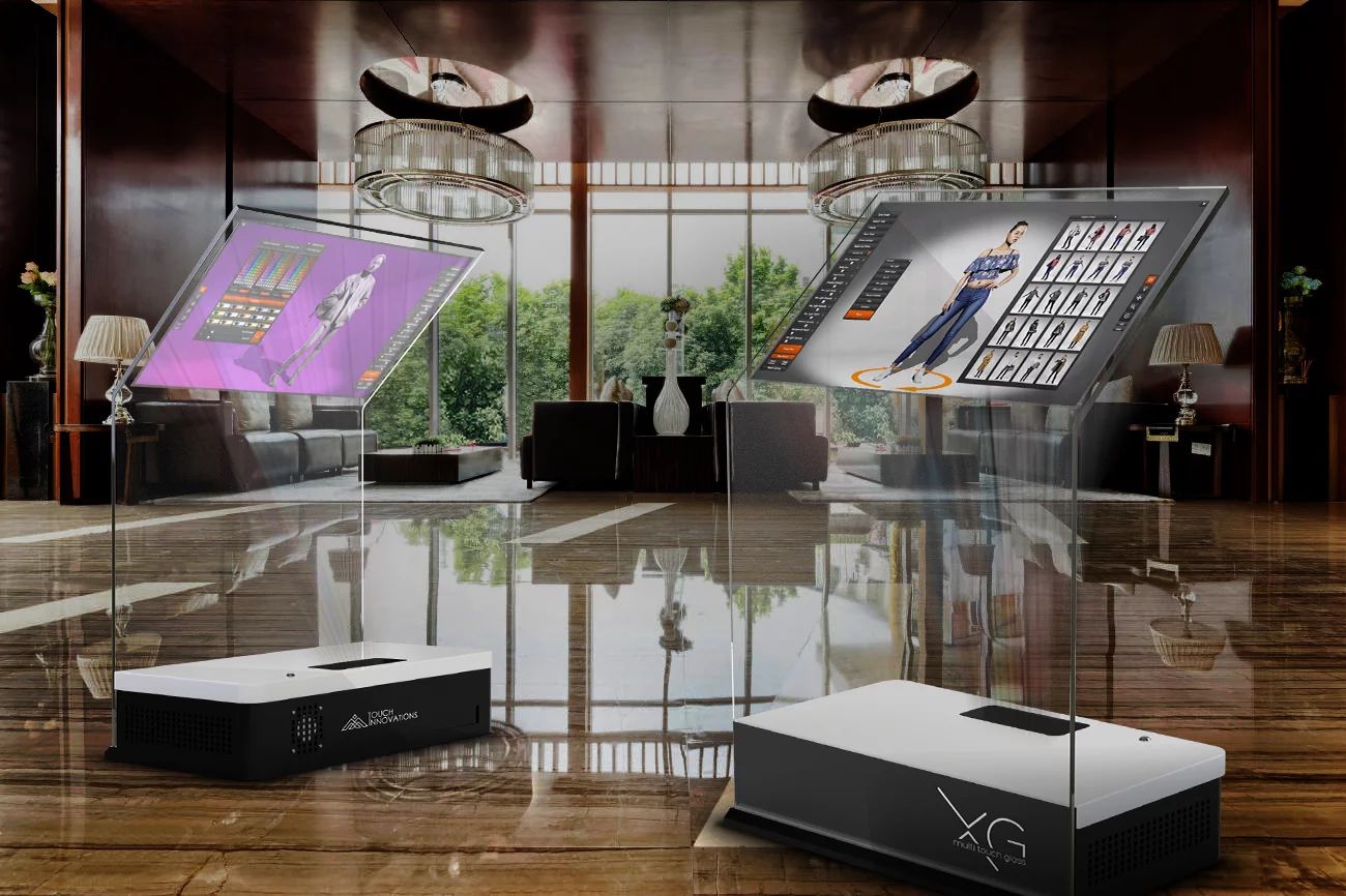 Touch Innovations imagines its new XG see-through touch controller will find use in high-class showrooms