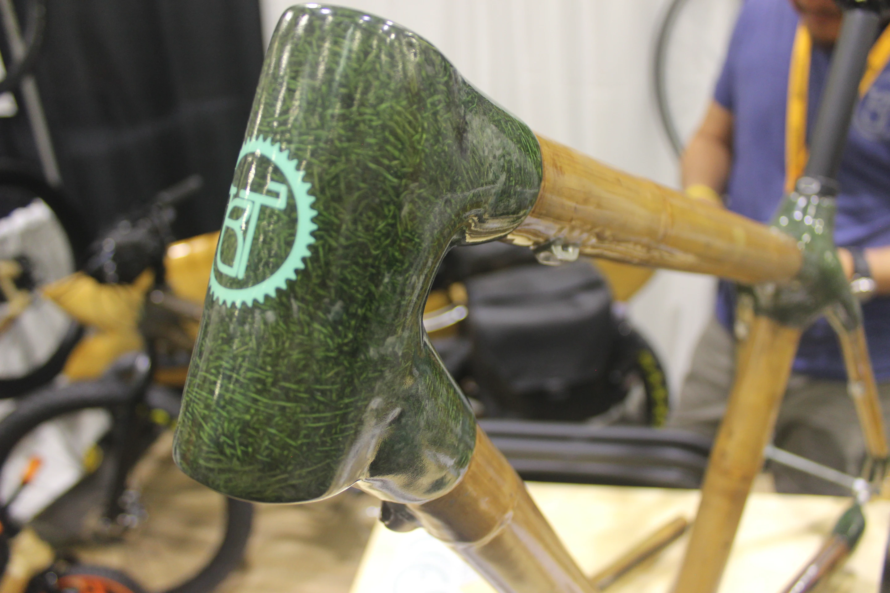 Hemp fiber lugs on this bamboo bike from Bambu Technologies