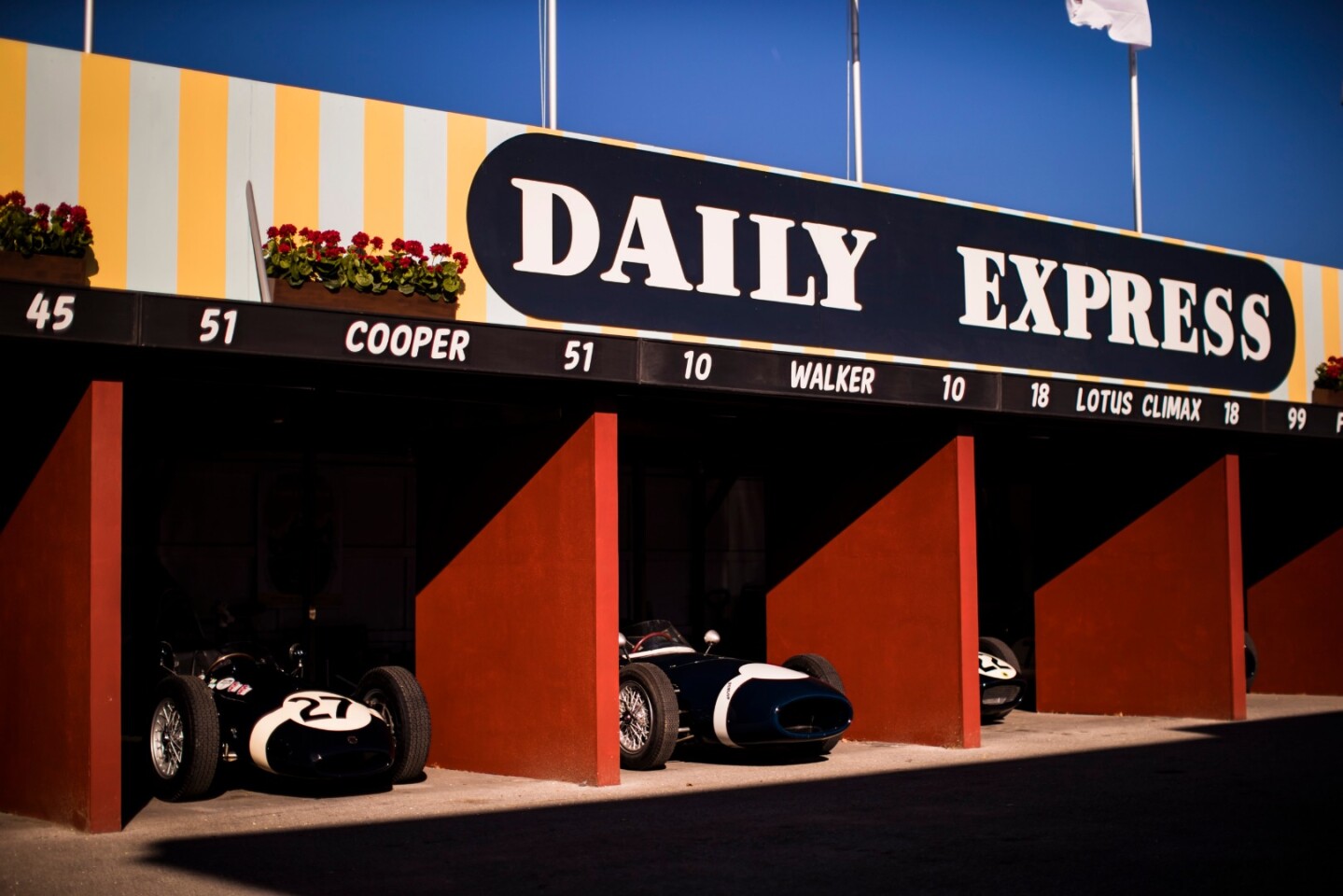 The race garages at Goowood, just as they would have looked 50 years ago
