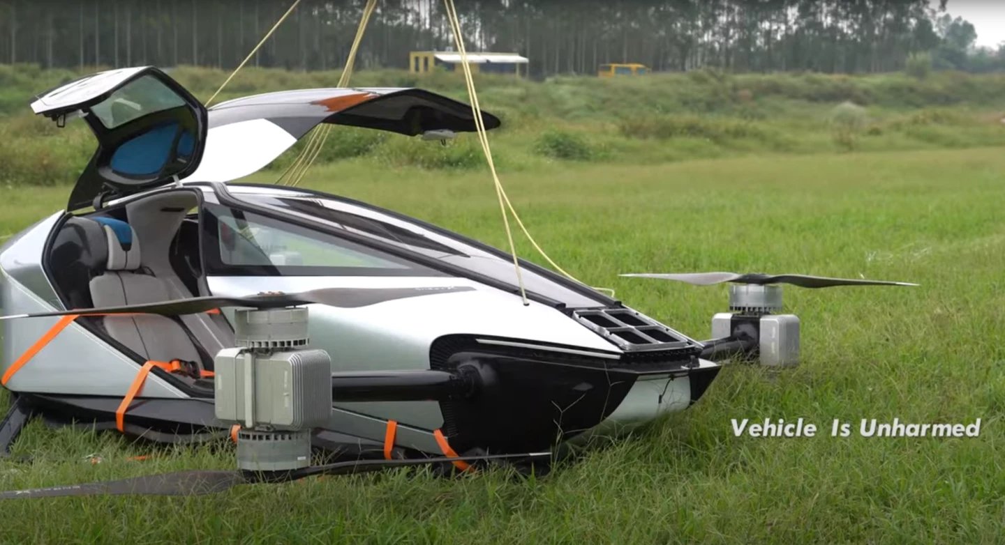 Despite hitting the ground at 5.2 m/sec, the company claims the aircraft is "unharmed"