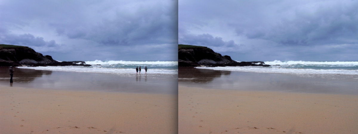 The beach before and after a Snapheal intervention (Photo: Gizmag)