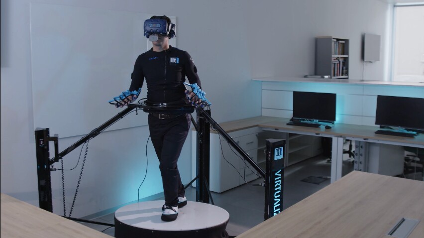 The iCub 3's operator, all suited up in the iFeel system