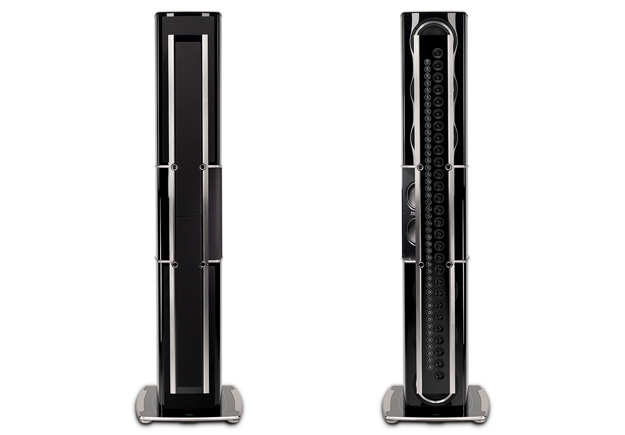 The McIntosh XRT2.1K loudspeakers stand 7 ft tall and output 2,000 W