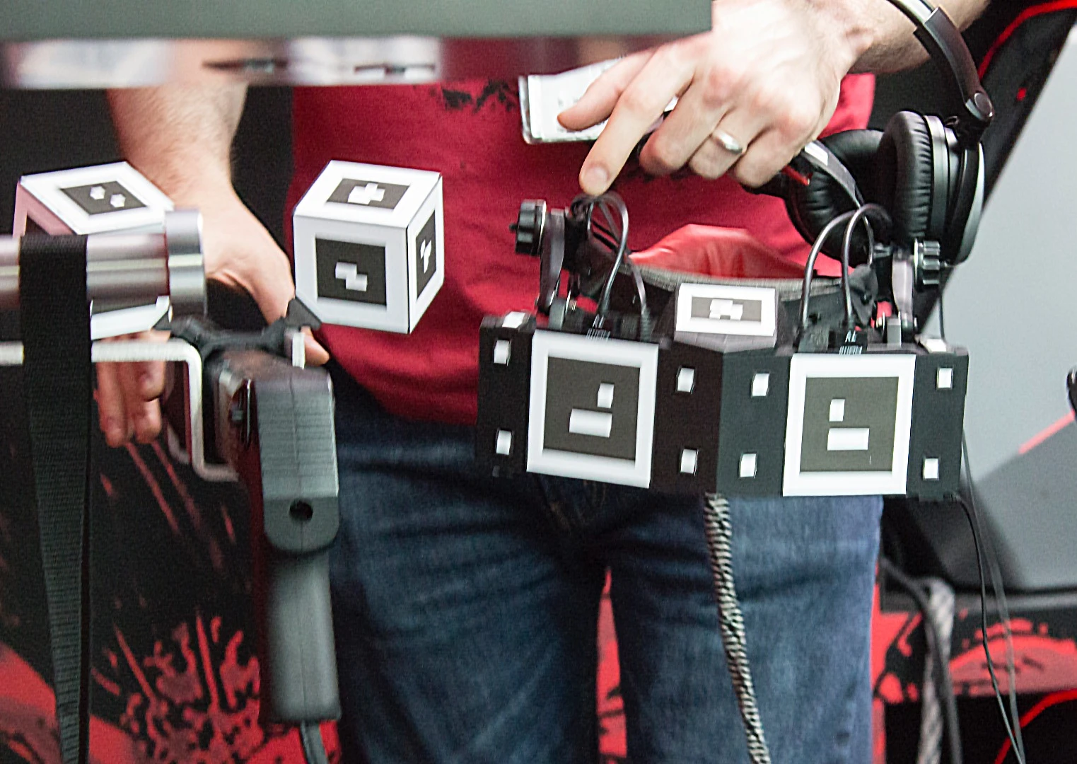 StarVR headset in hand