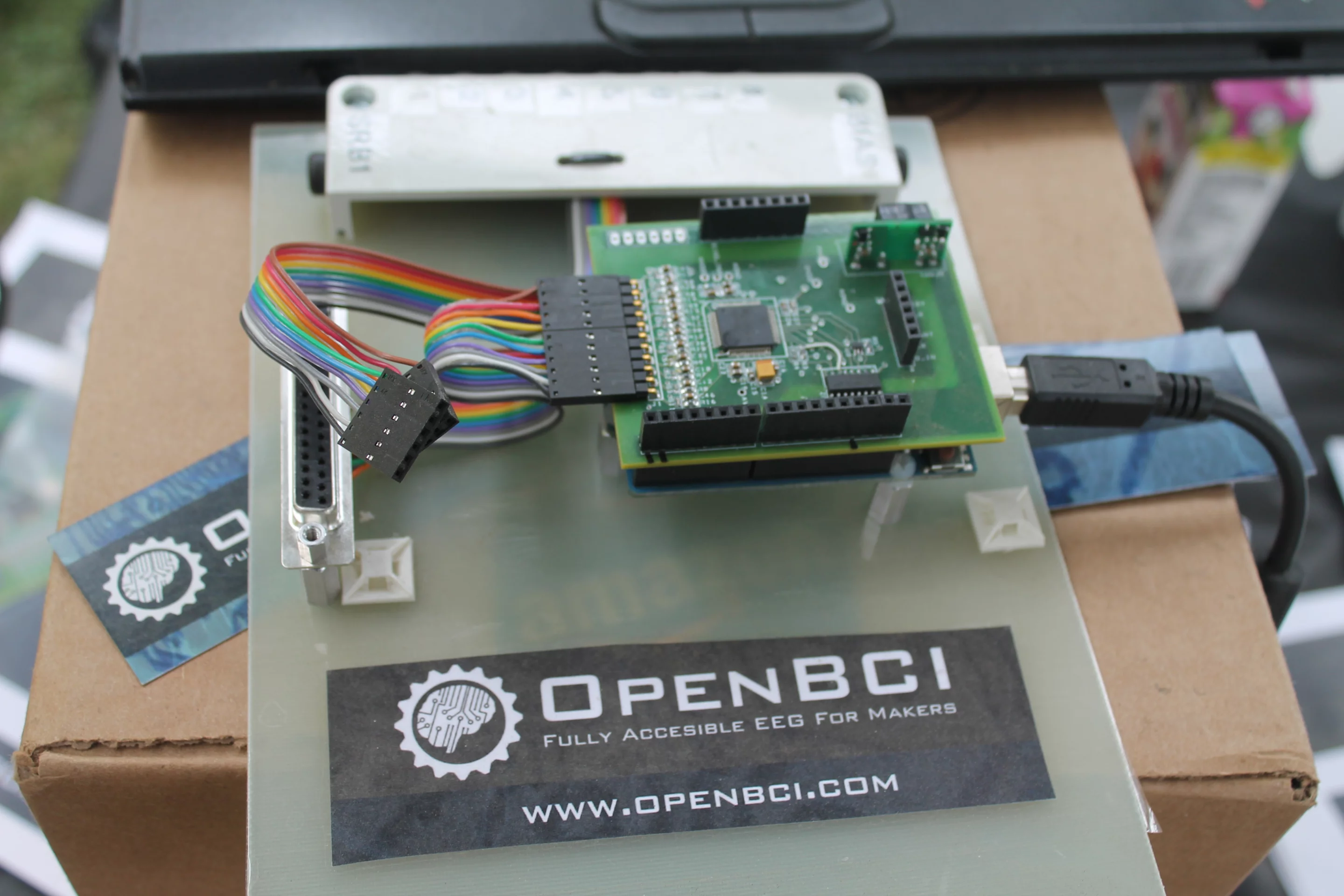 Prototype of the OpenBCI board at World Maker Faire, where it earned the Educator's Choice Award
