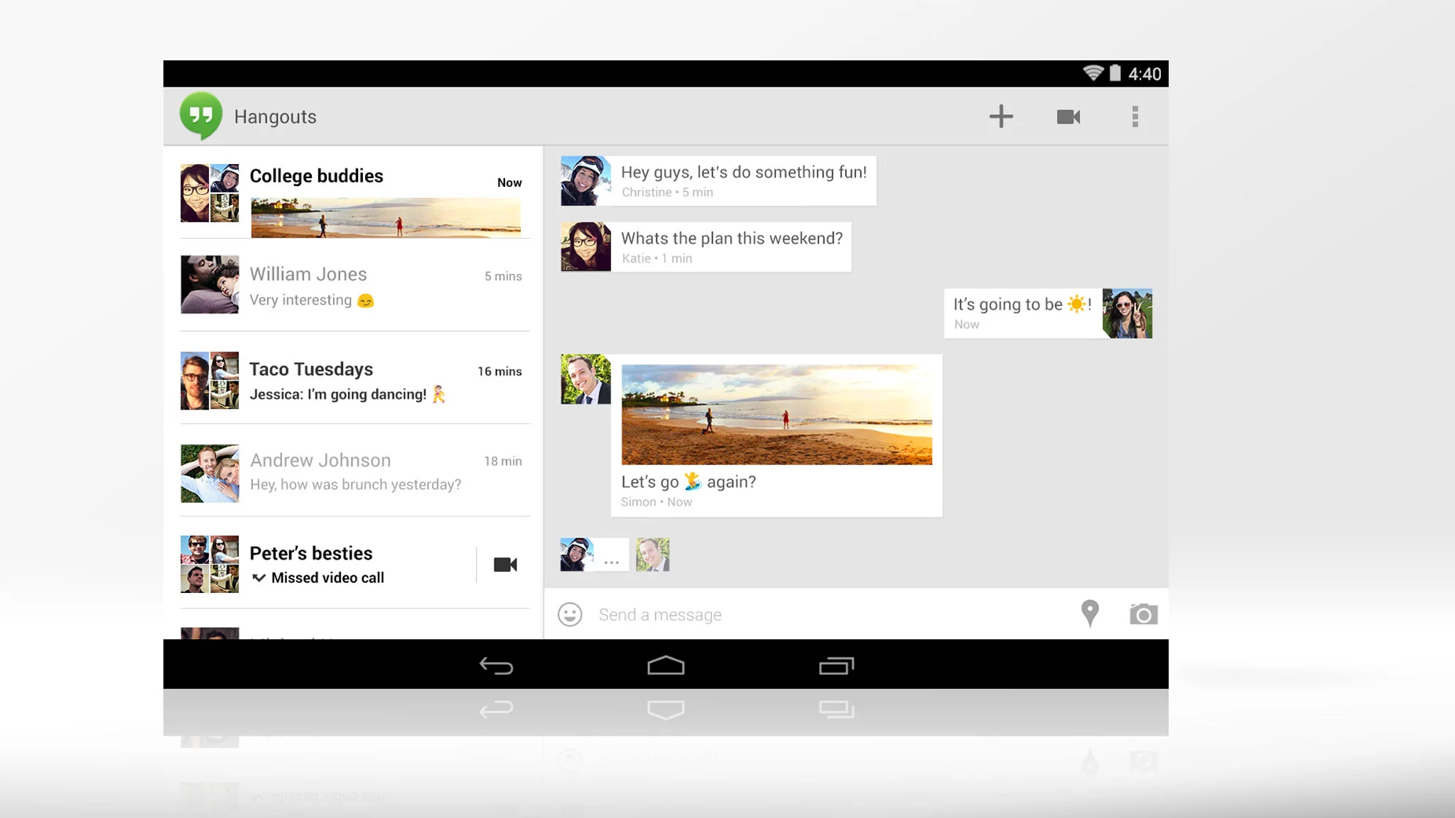 Google Hangouts combines Google chat, Google+, and SMS into one messaging hub