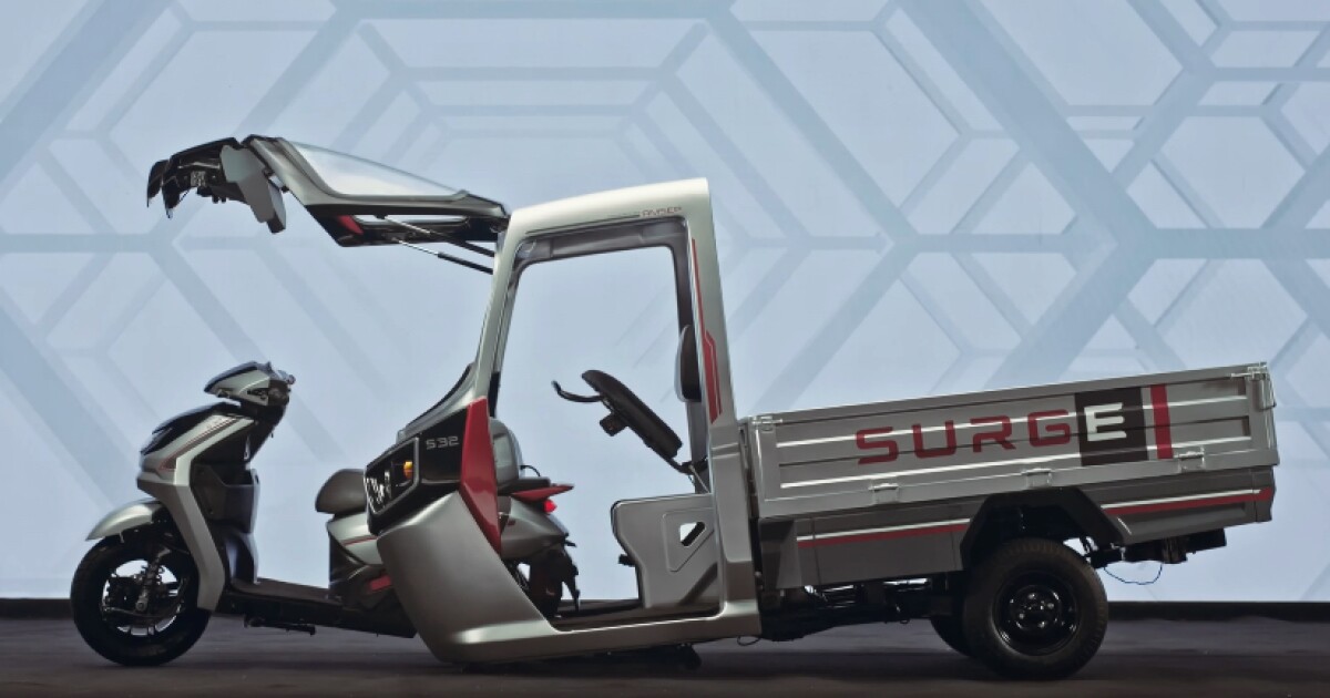 Surge S32 combines an electric auto-rickshaw with a detachable scooter Surge S32 combines an electric auto-rickshaw with a detachable scooter