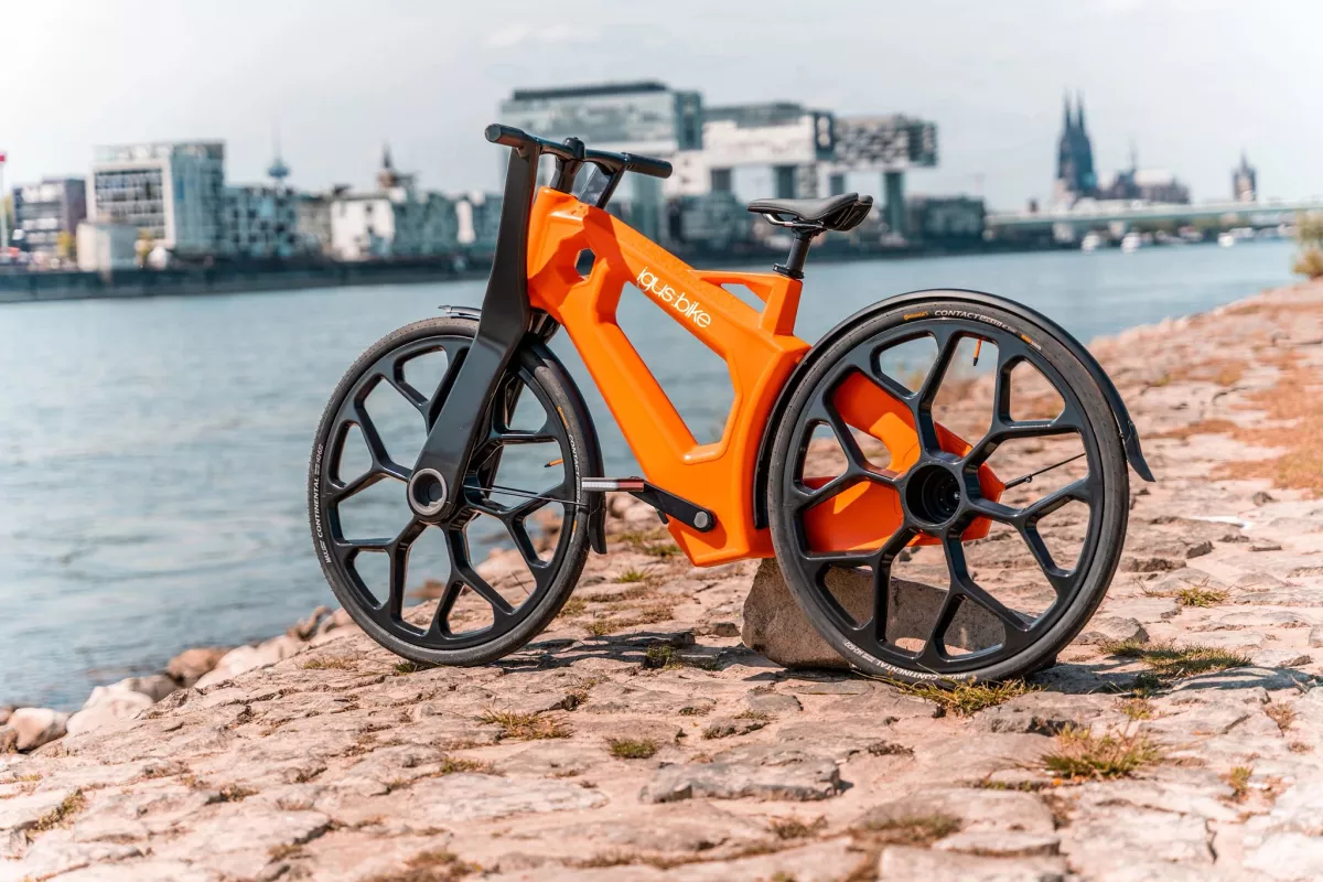 The igus:bike is made from more than 90 percent recycled plastic waste, including its frame, wheel rims, cranks and bearings