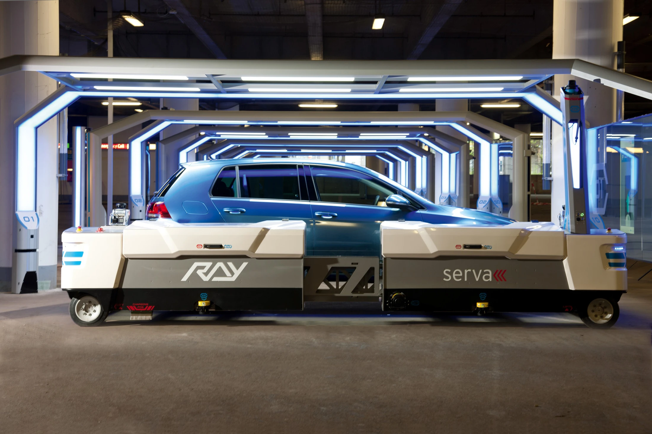 Ray is able to park, transport, and retrieve cars autonomously