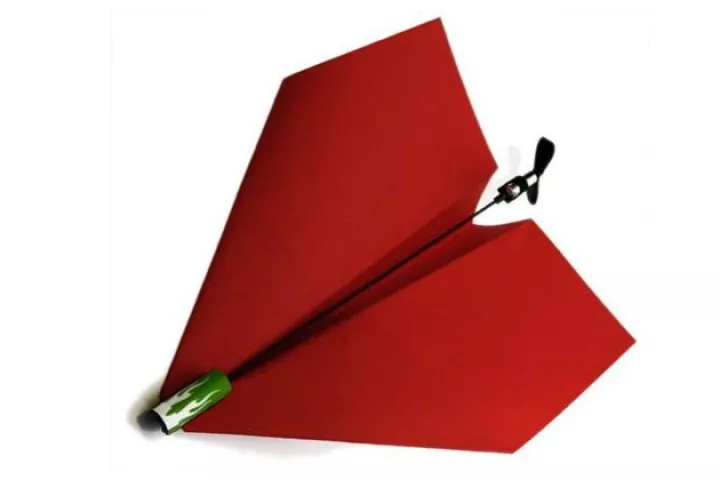 The Power Up electric power module allows users to mount an electric propeller on their paper airplanes