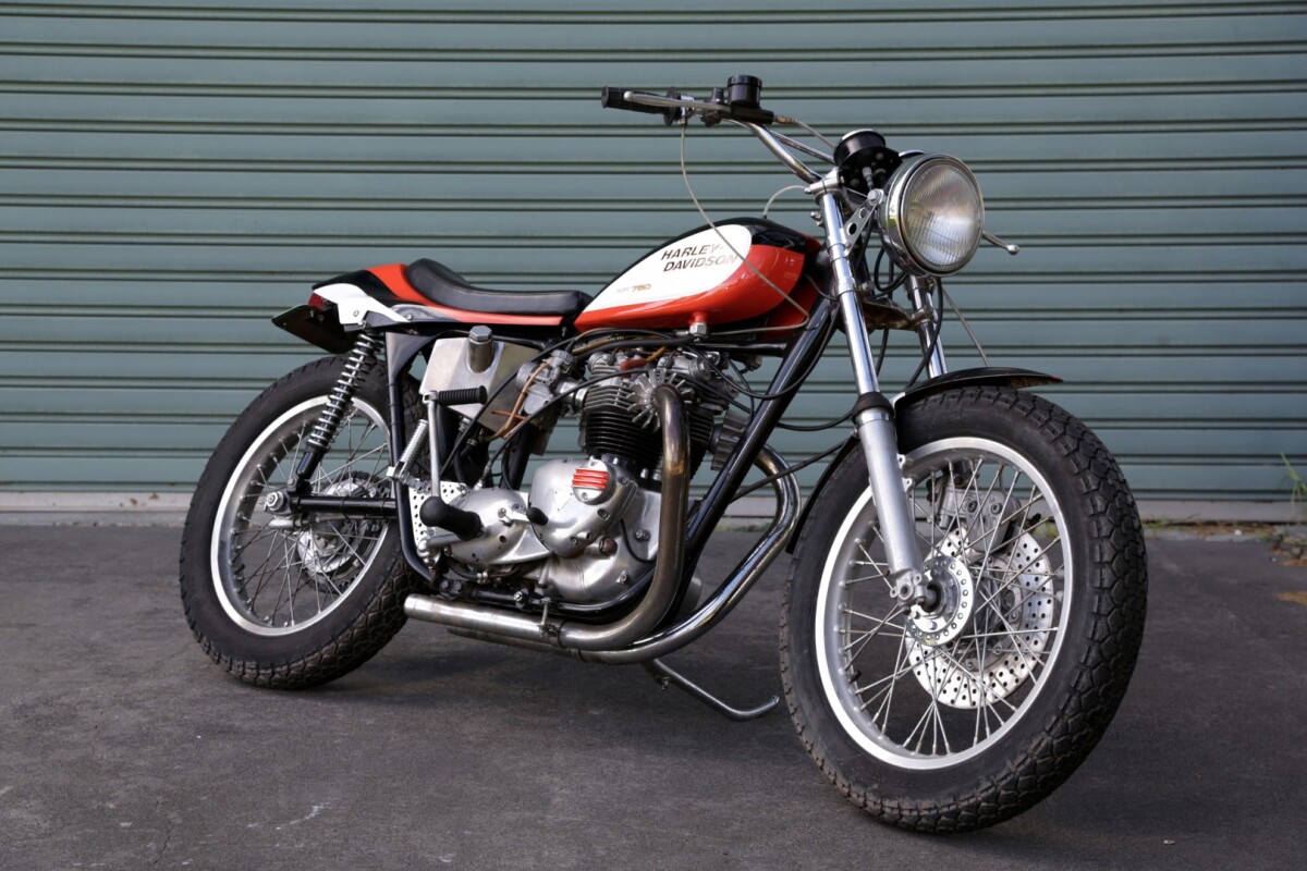 Harley? Nope. That's a Triumph Bonneville with a Harley XR tank.