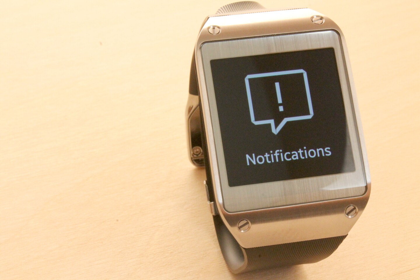 The Gear has a notifications app, where you can browse your recent alerts