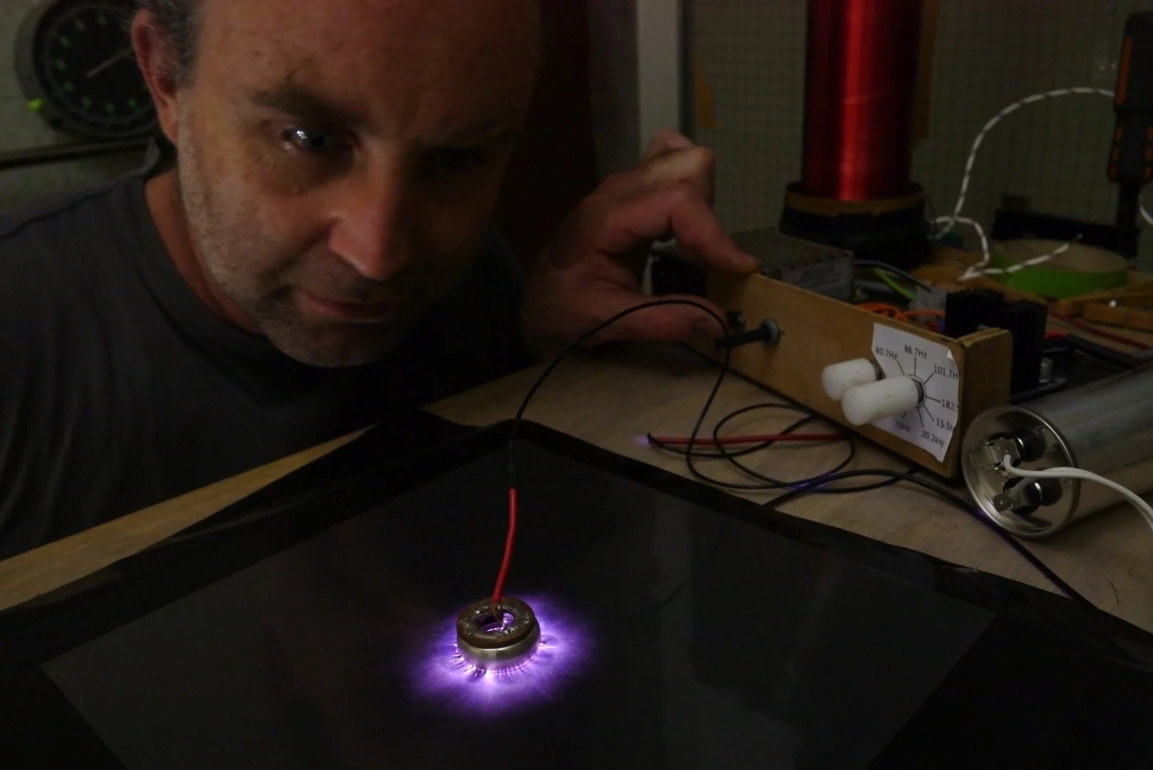 Sean O'Connell making one of the spark images