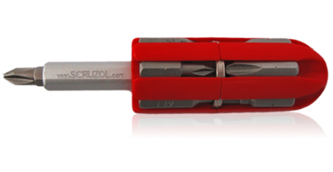 The Scruzol magnetic multi-bit screwdriver and drill accessory
