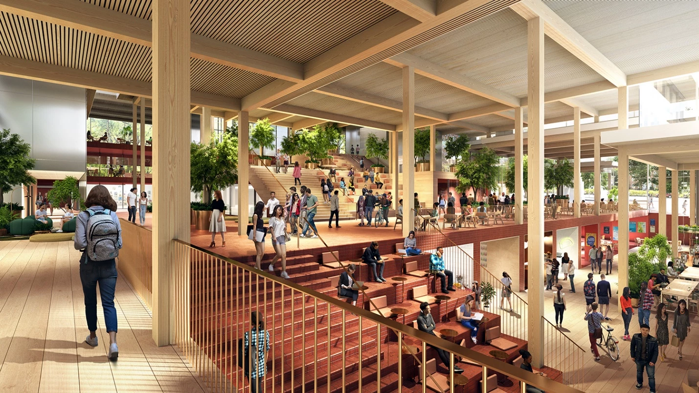 The Village is conceived as a large living room surrounded by education spaces