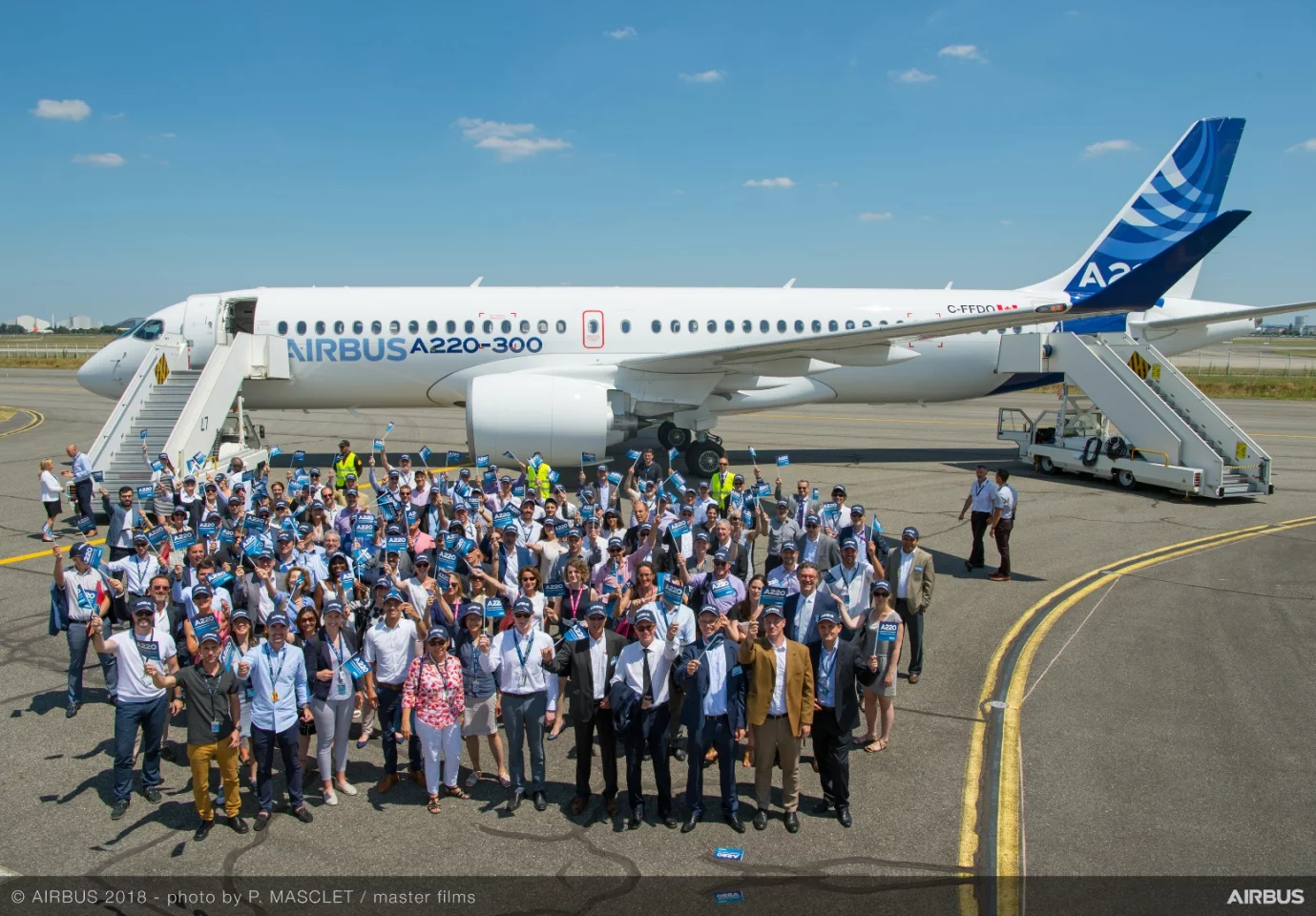 The A220-300 with the A220 team