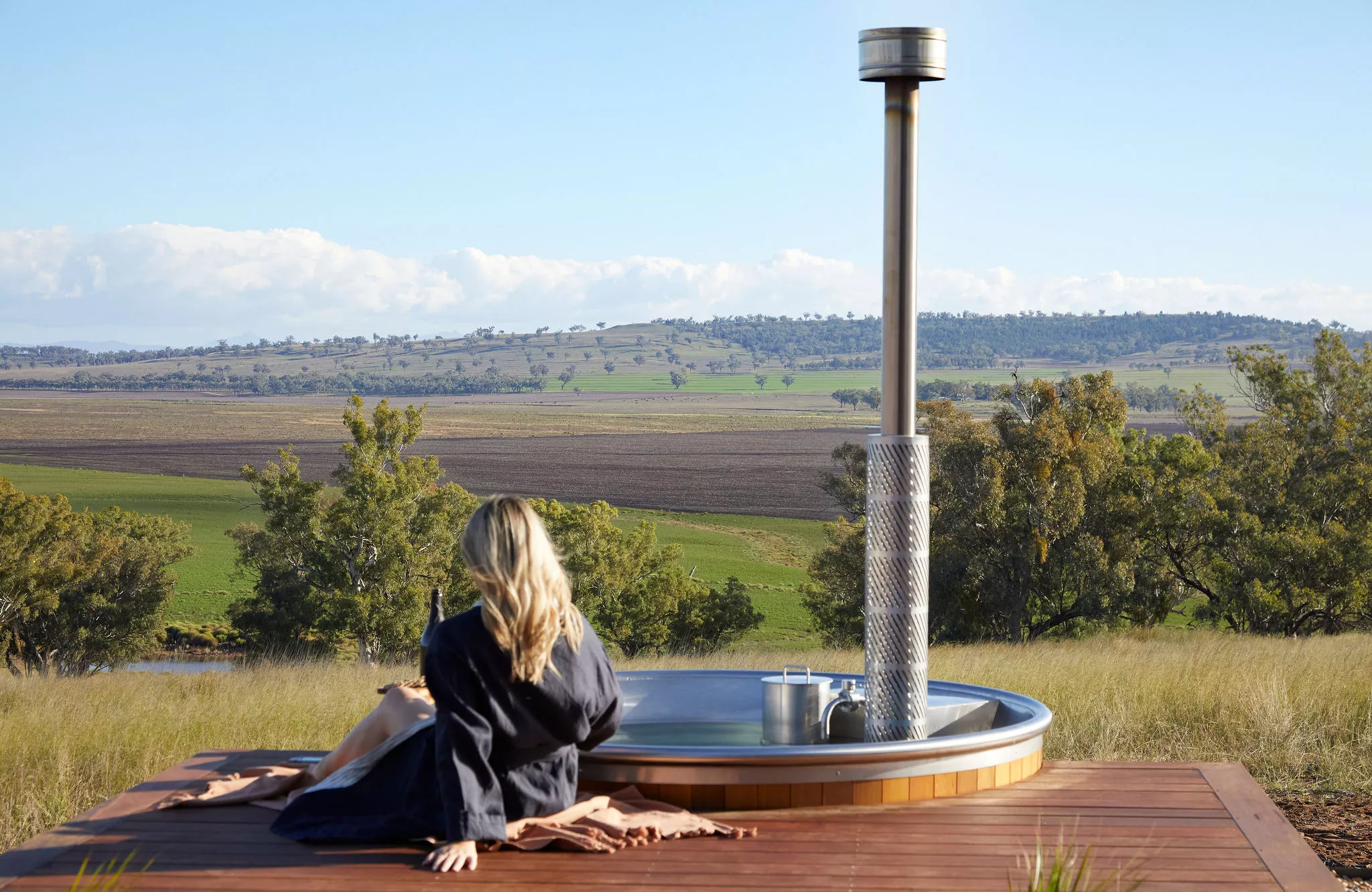The Gilay Estate includes a small wood-fired hot tub