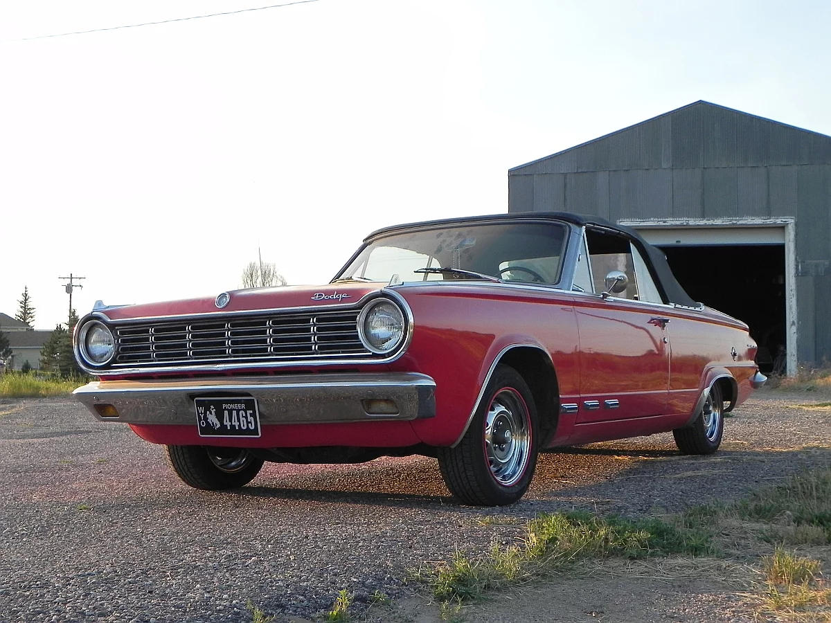 Once the RimBlades are installed, the 1965 Dart is pulled out into the open to get the sunlight on the car for a closer inspection