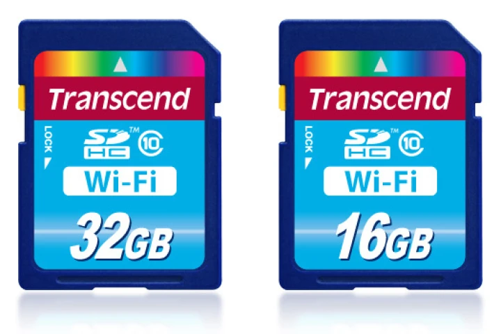The Wi-Fi SD Memory Cards from Transcend feature a SDHC Class 10 speed rating and are available in 16GB or 32GB