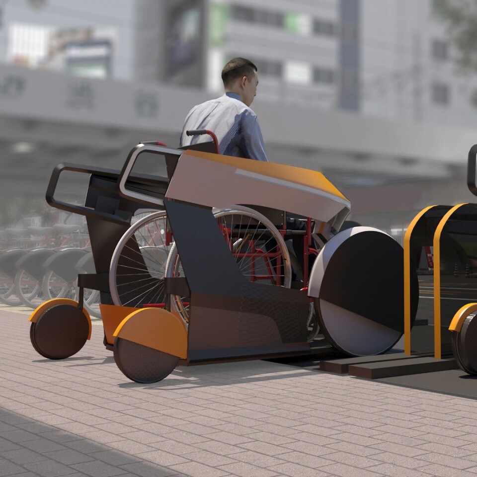 The Moby, an electric vehicle that turns manual wheelchairs into powered ones