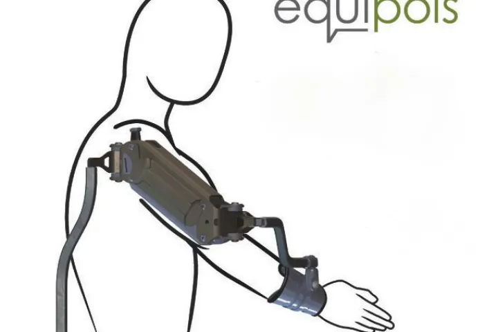 The x-Ar exoskeletal arm support makes life easier for people whose work requires them to keep one arm extended (Image: Equipois)