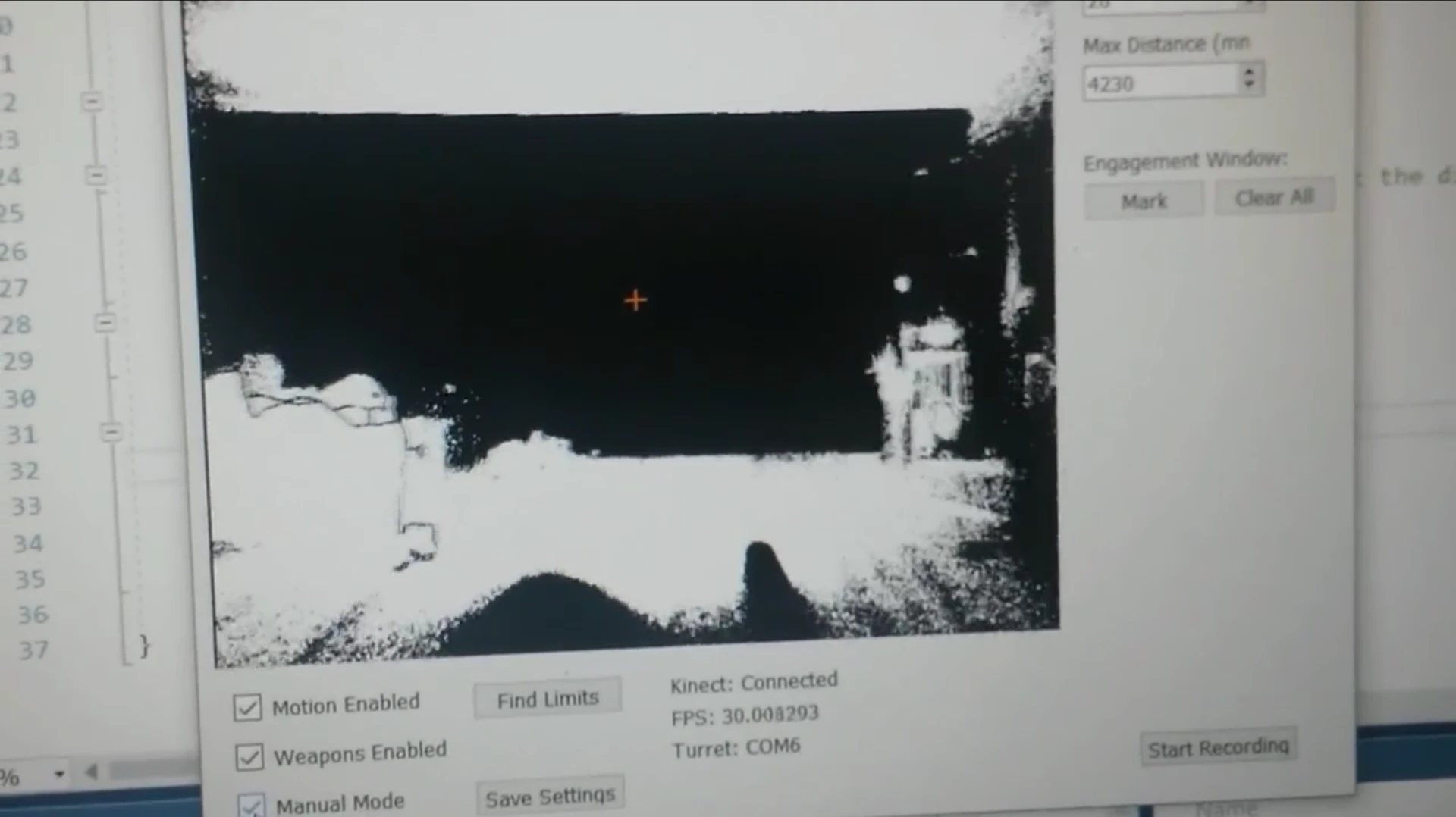 The turret users the Lidar technology built into the Kinect V2