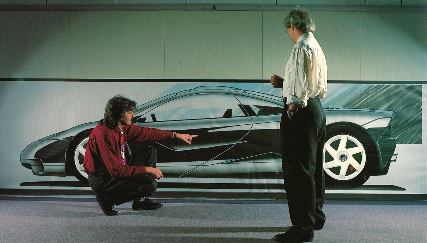 Gordon Murray worked on the McLaren F1 road car for a long time, as the fashions of this early shoot illustrate