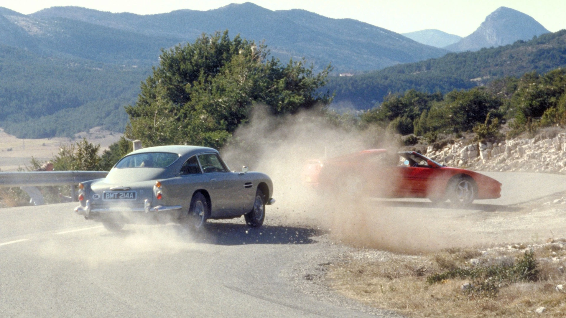 Sean Connery and the Aston Martin DB5 during the filming of "Goldfinger." Connery recently recollected this moment: “These DB5s are amazing – I remember the Furka Pass tire shredding as well as the promotional events with these cars – they have become increasingly iconic since Goldfinger and Thunderball, in fact I bought a very fine DB5 myself relatively recently”