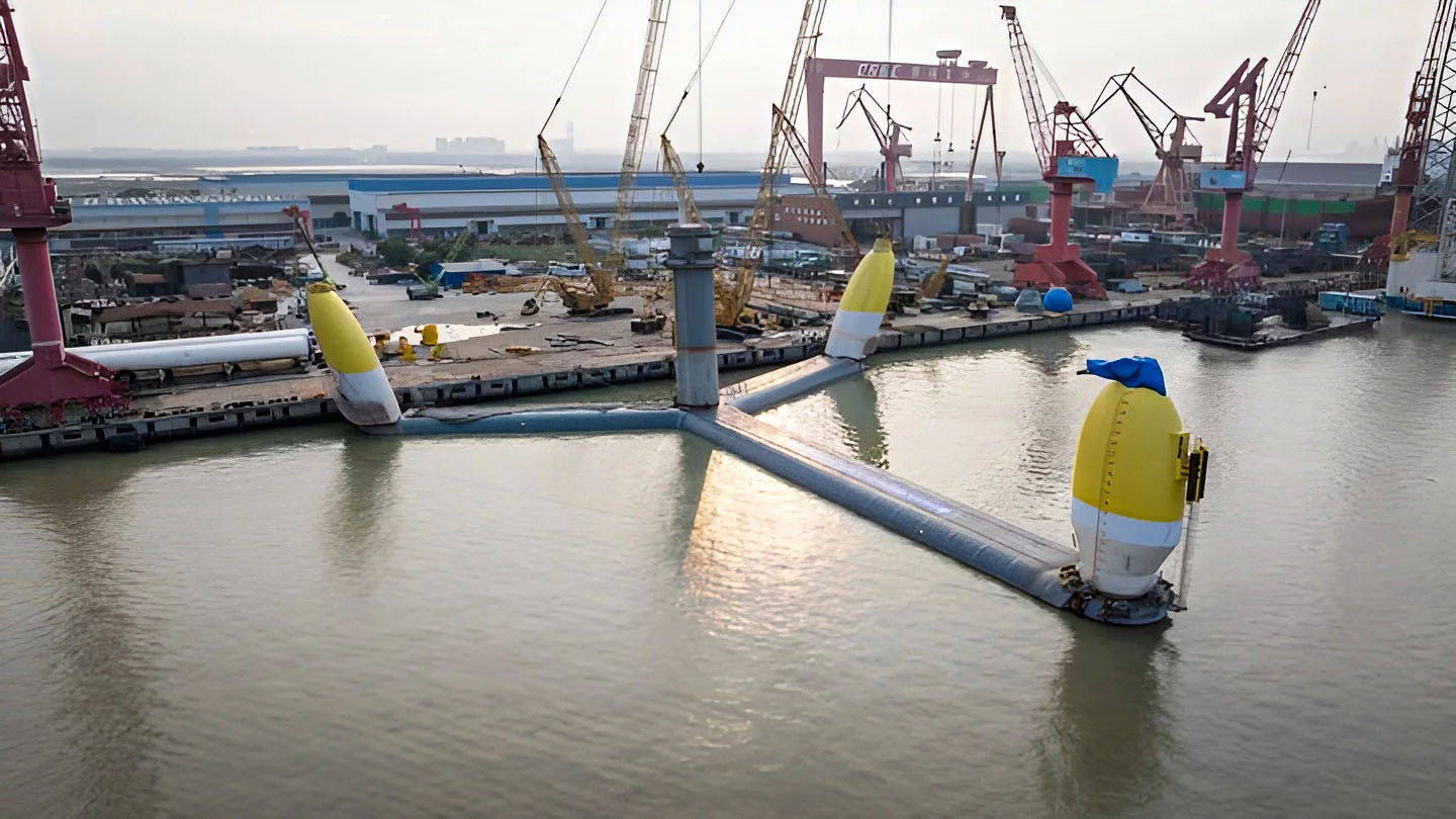 Mingyang Smart Energy OceanX Y-shaped platform during construction