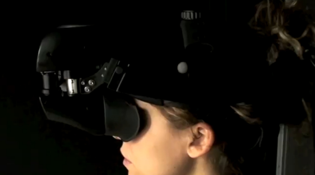 Beaming uses total immersion technology such as virtual reality headsets