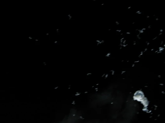 The balloon bursts somewhere in the high stratosphere