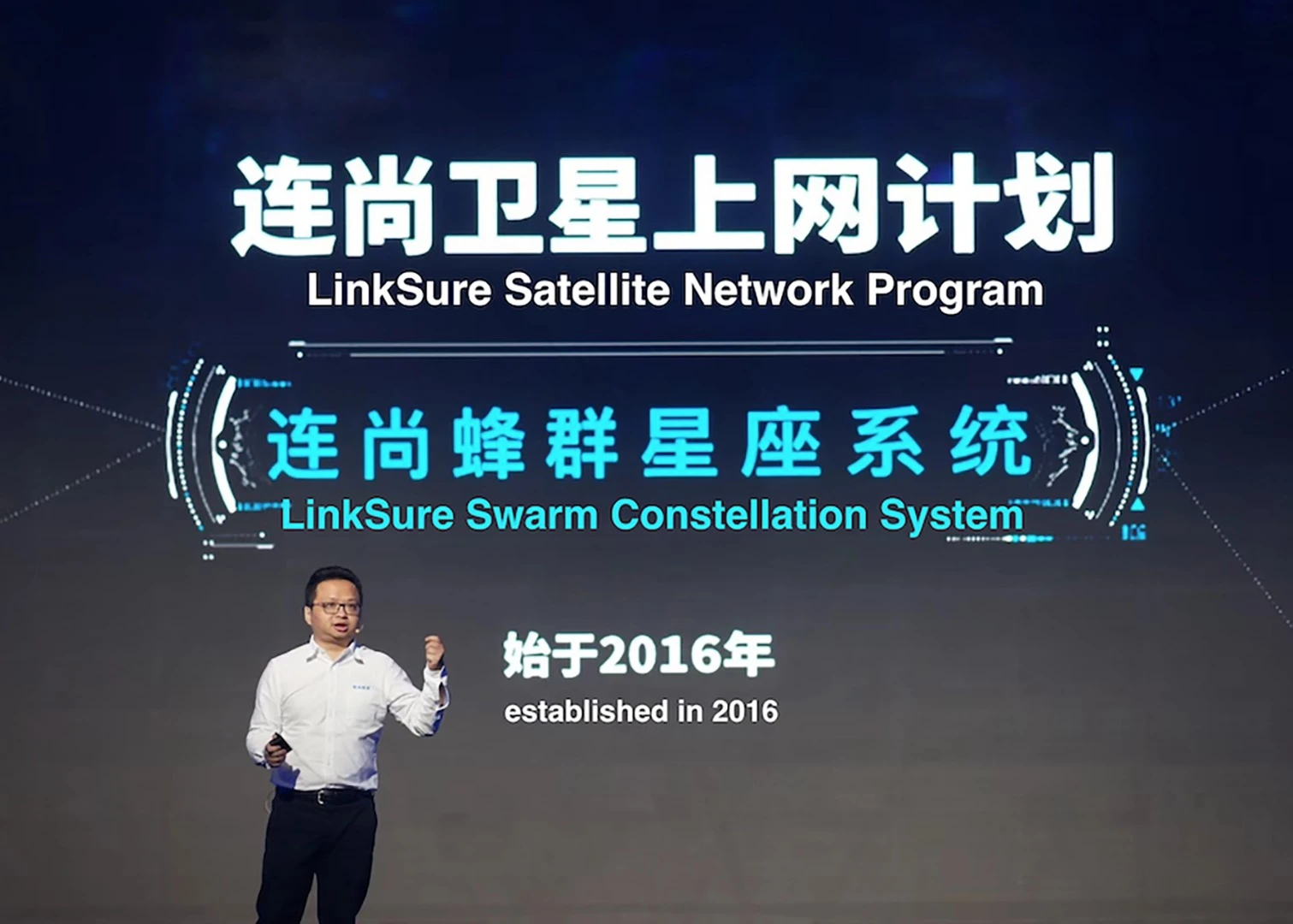 The LinkSure Swarm Constellation System was announced at an industry conference in Beijing