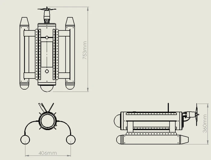 Schematic drawings of the FrankenDrone