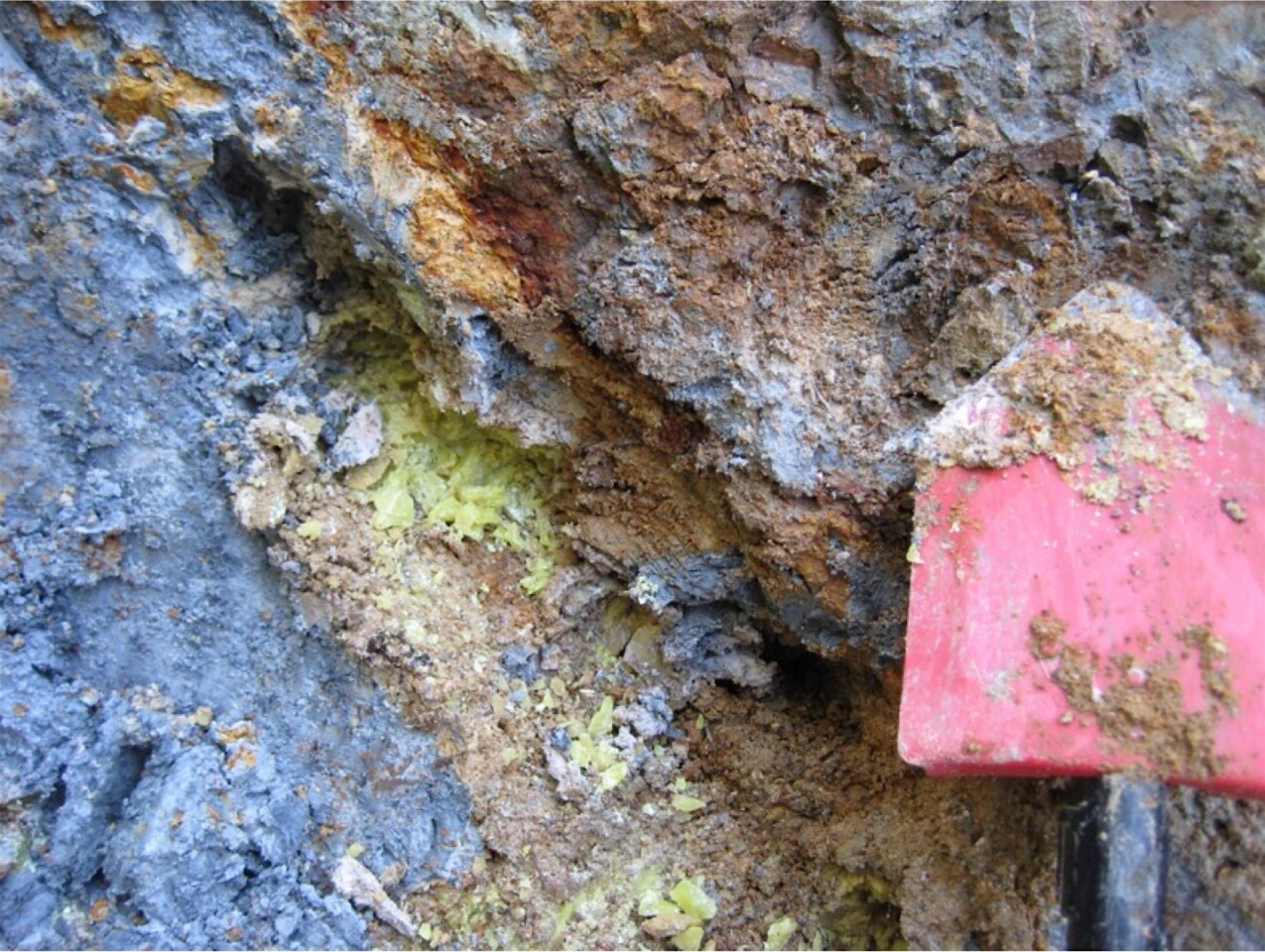 A natural deposit of the blue clay in Oregon