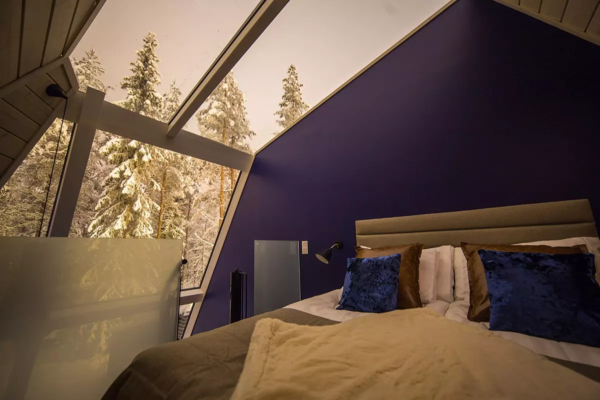 Upstairs loft with glass ceiling