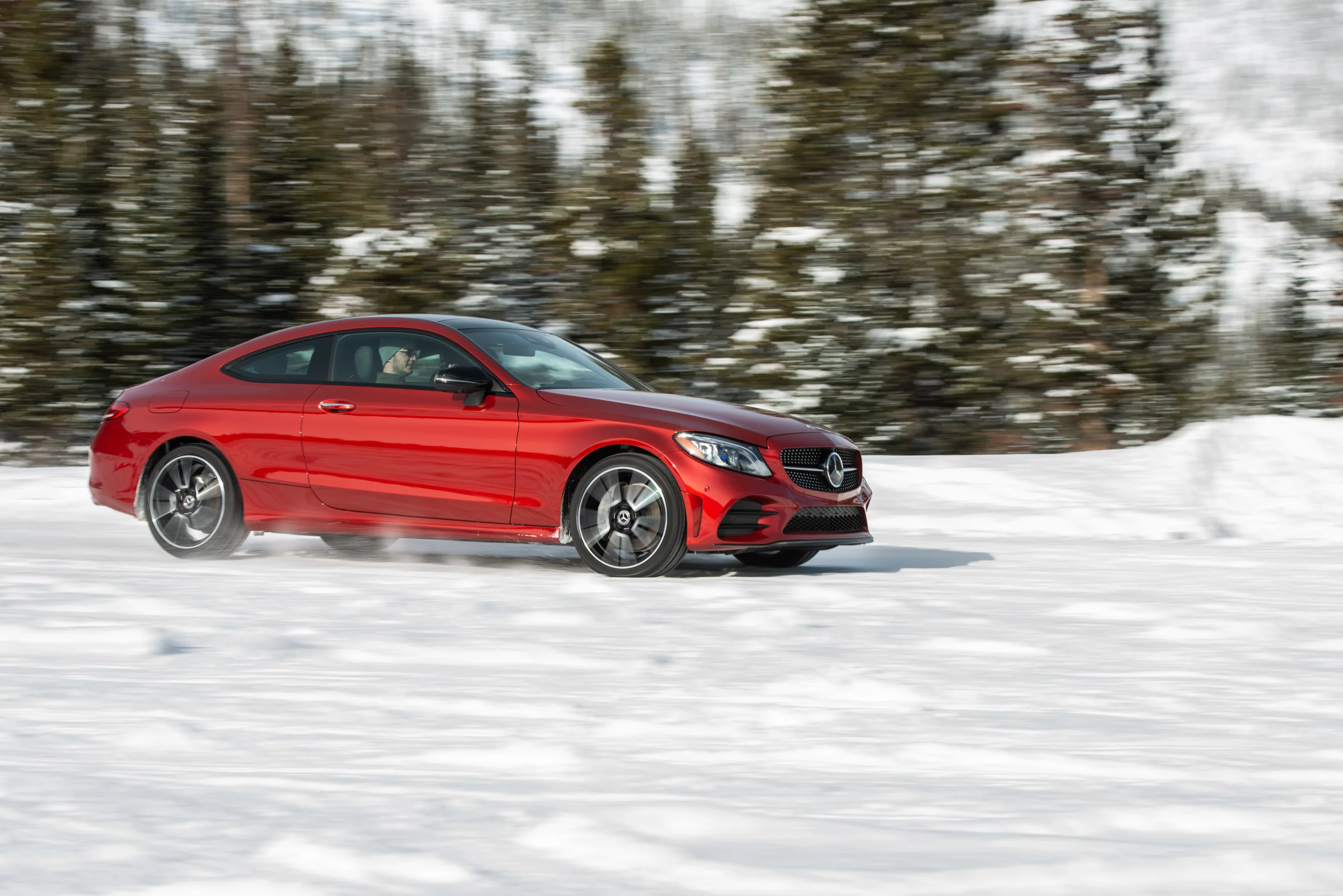 We also tried the 2019 Mercedes-Benz C300 Coupe on the snow and ice in Colorado at a driving event