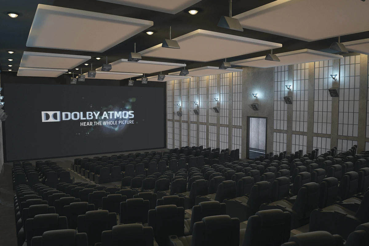 The Atmos system delivers discrete signals to up to 128 simultaneous and lossless audio streams in real time, and allows for up to 64 discrete speaker feeds