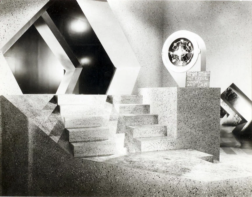 Production still of the Krell lock on the set