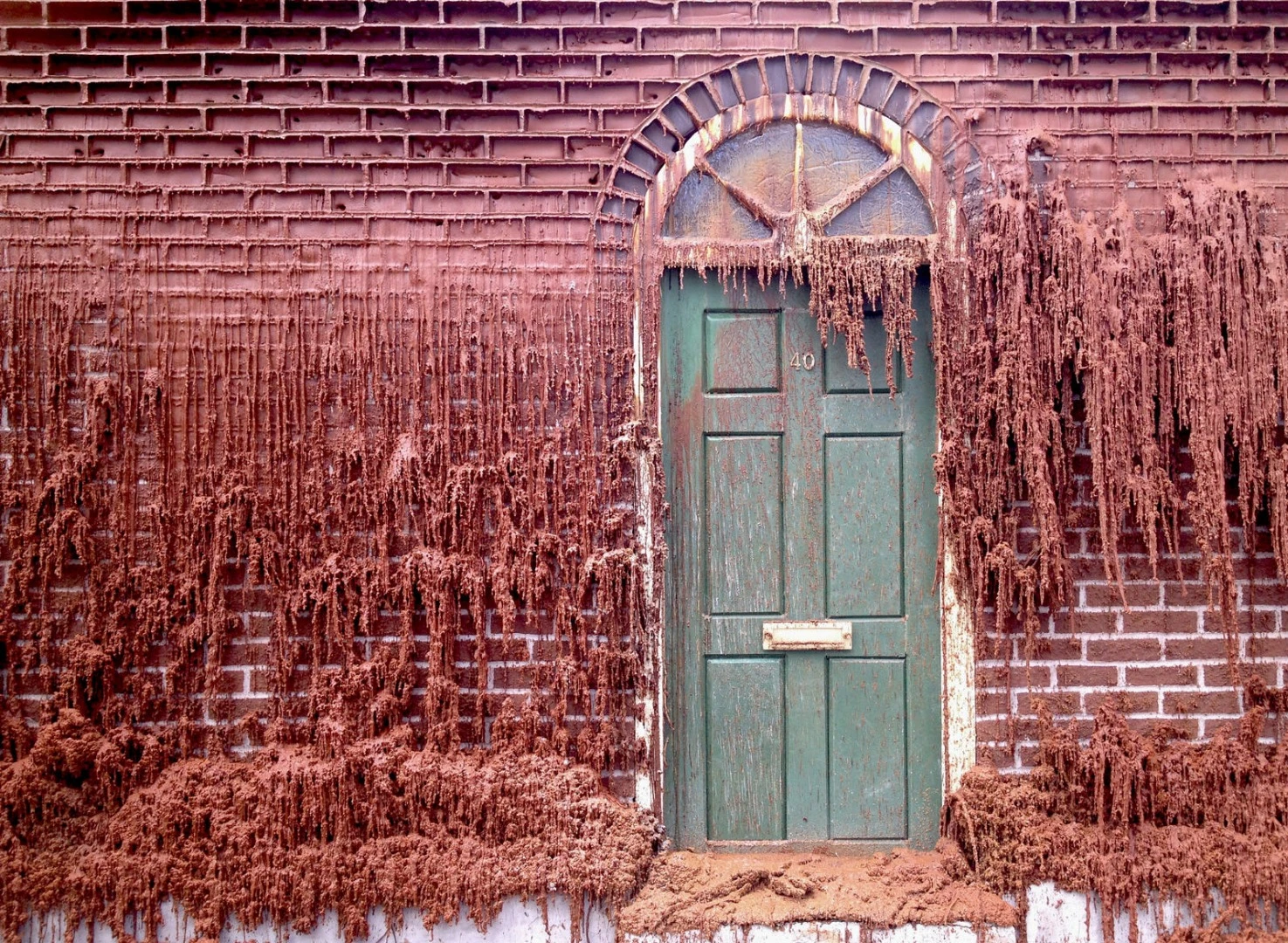 A pound of flesh for 50p – displayed a slowly melting house, made out of wax bricks, disappearing over two months