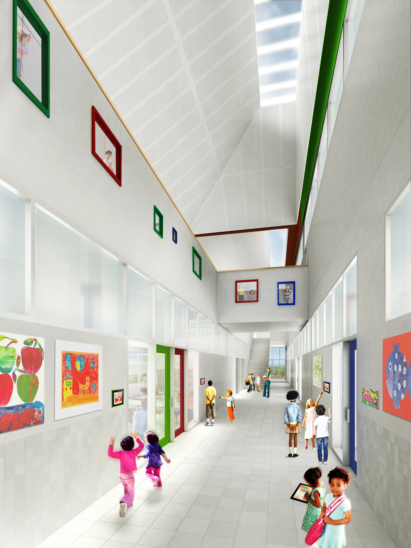 The school's corridors are designed with daylighting in mind (Image © SOM)