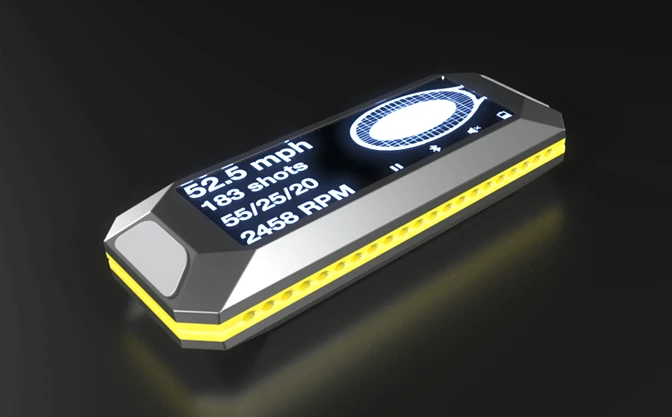 The Challenger's small touchscreen shows measurements on demand