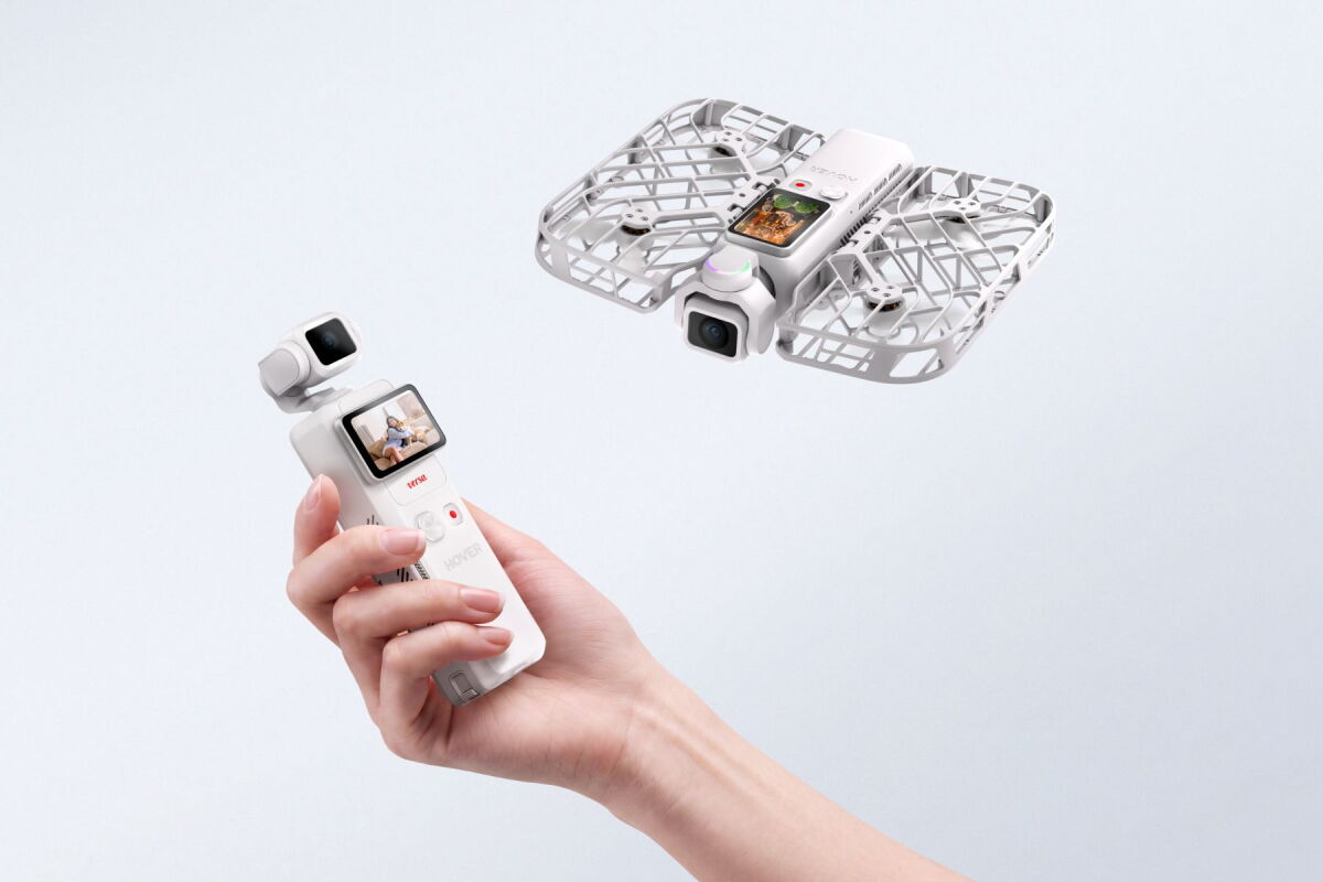 Pocket gimbal camera goes from hand to hover in seconds
