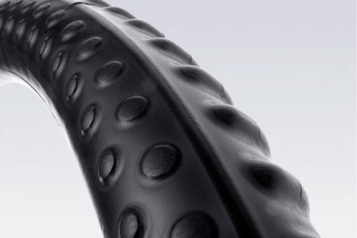 The uniquely shaped and textured Michelin Protek Max bicycle inner tube is said to compress punctures closed, instead of blowing them open