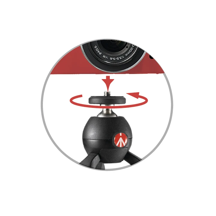 A standard tripod thread on the Manfrotto Pixi means it works with most cameras