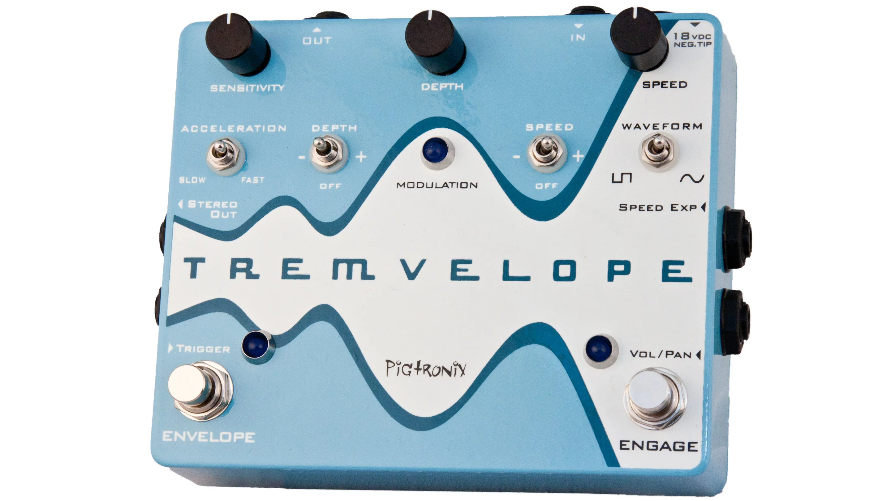 The Tremvelope effects unit from Pigtronix mixes up classic tremolo effects with envelope sensing to produce rotary effects that evolve and change based on what's being played