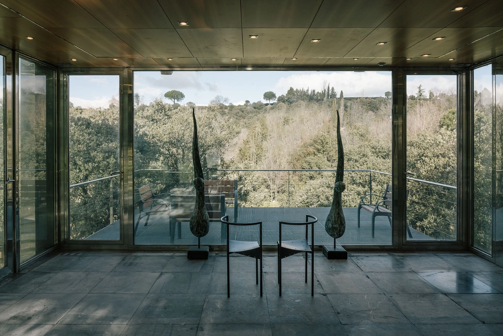 View toward the Hidden Pavilion's veranda