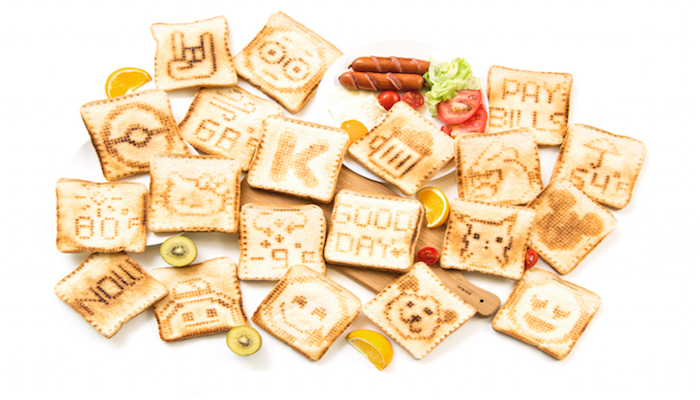 The app provides a range of preset images or messages, as well as a grid for users to draw or write their own