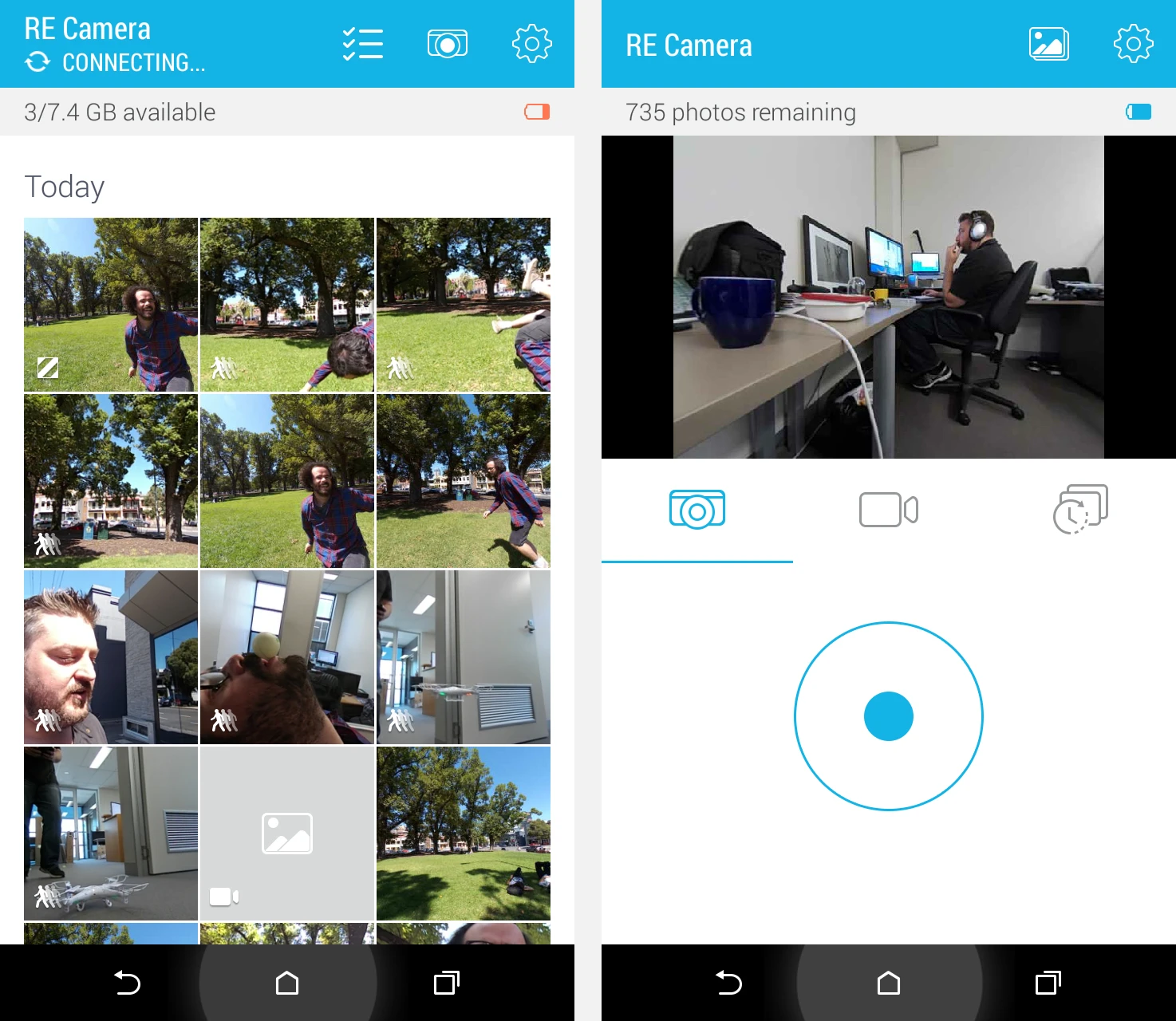 Using the companion RE app to control the camera offers a little more functionality, while also allowing you to use your phone as a viewfinder
