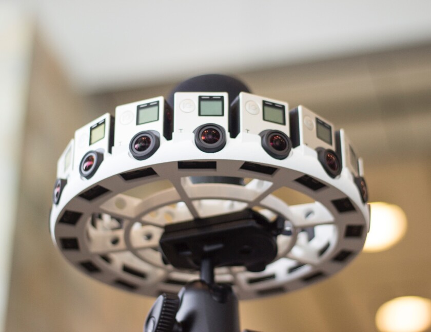 A Google Jump 360-degree camera, made for creating VR content for things like field trips