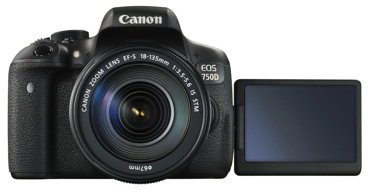 The Canon EOS 750D (Rebel T6i) features a vari-angle 3-inch LCD touchscreen monitor on the rear with 1,040k dots